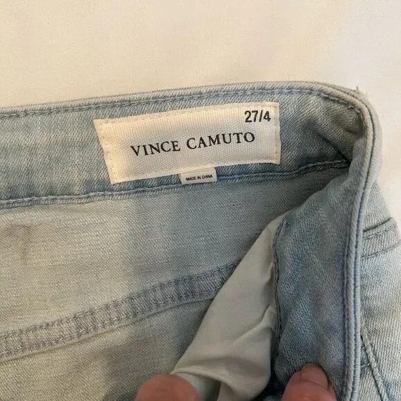 Vince Camuto size 27/4 light blue flouncy ruffle raw edge hem EUC worn 2 times - Picture 4 of 10